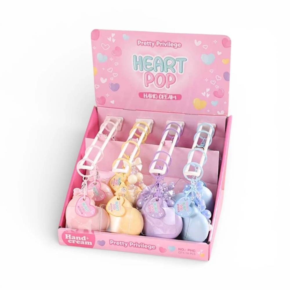 Heart Pop Hand Cream Keychain Set